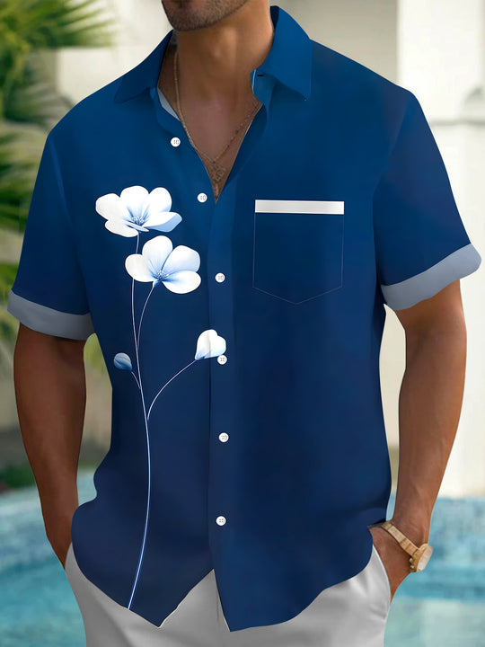 men's floral shirt front view