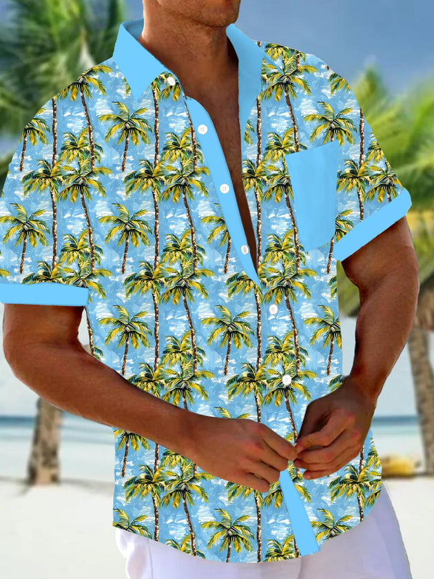 men's Hawaiian shirt front view tropical beach vacation