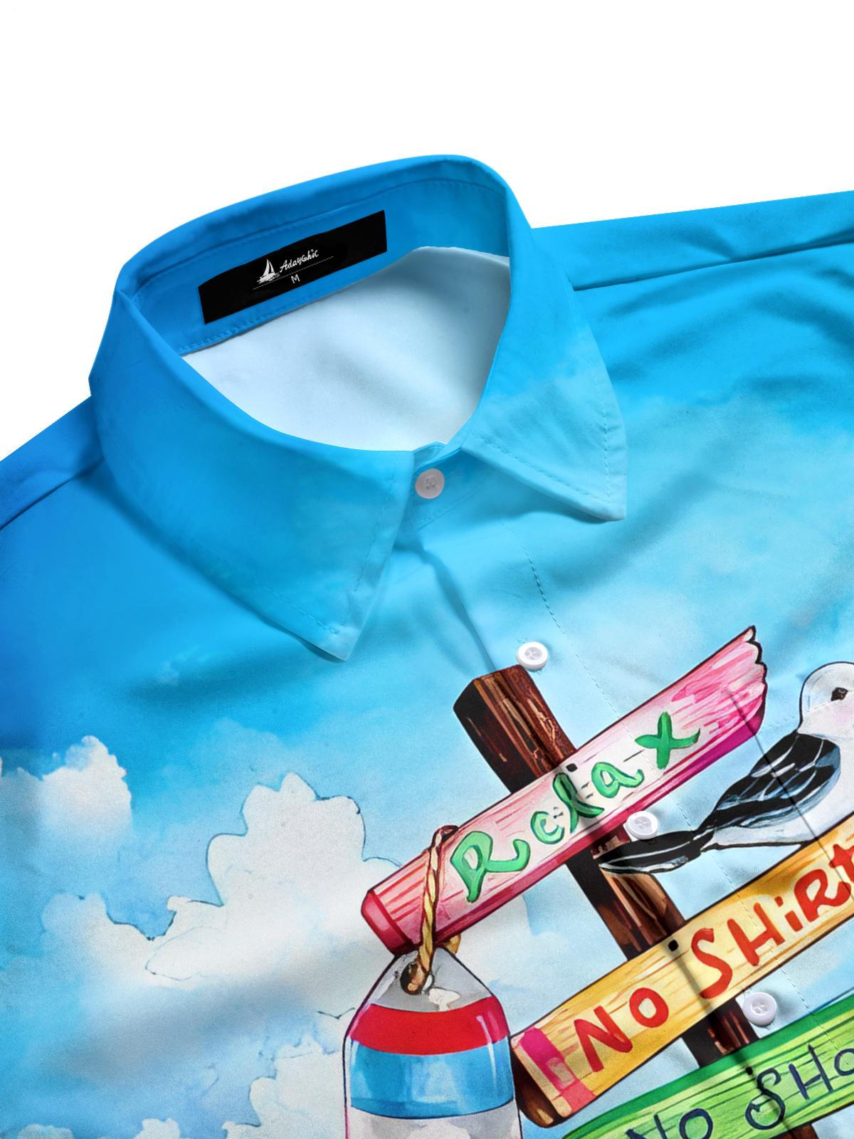 Hawaiian Print Men's Pocket Short Sleeve Shirts