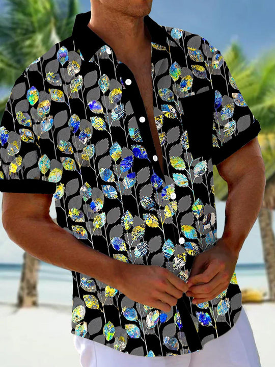 men's Hawaiian shirt front view tropical beach vacation