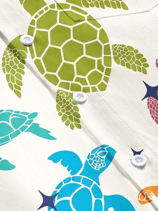 men's Hawaiian short sleeve flat lay shirt