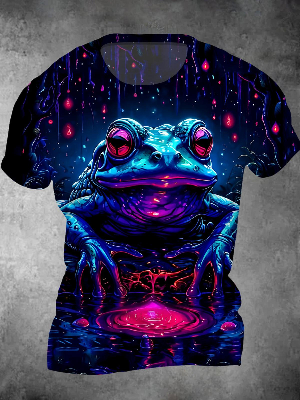 Frog Round Neck Short Sleeve Men's T-shirt