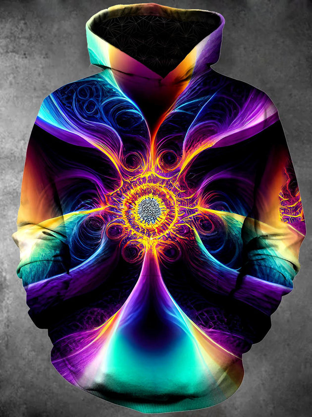Men's abstract print pullover hoodie front view