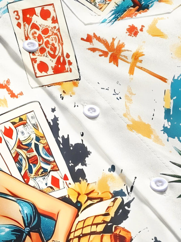 men's Hawaiian shirt close-up short sleeve
