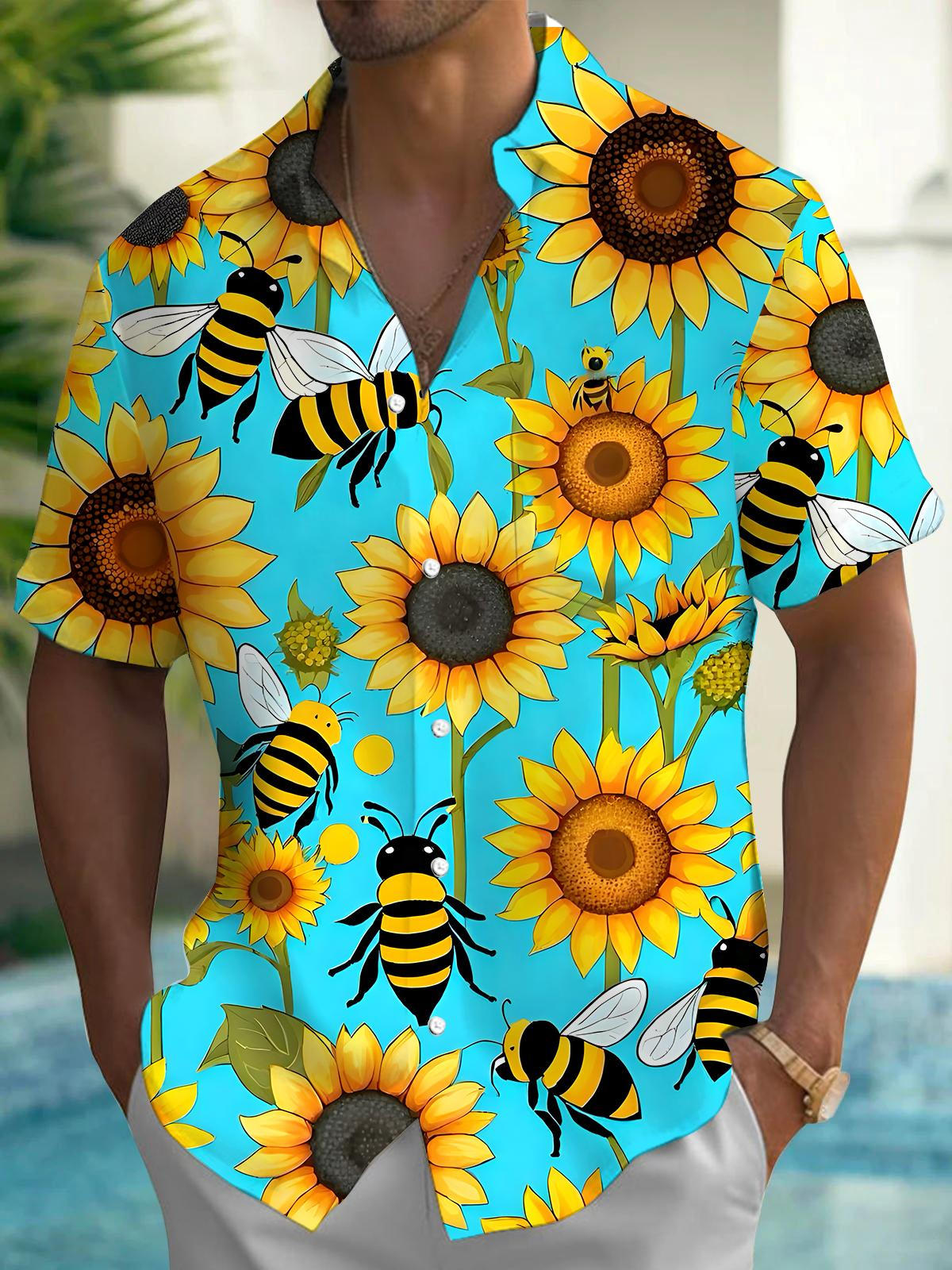 Bee Men's Pocket Short Sleeve Shirts