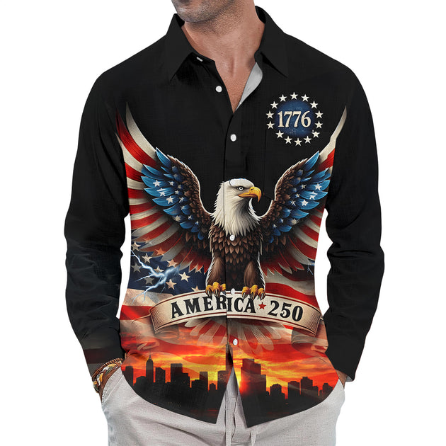 men's button up shirt Independence Day view 19