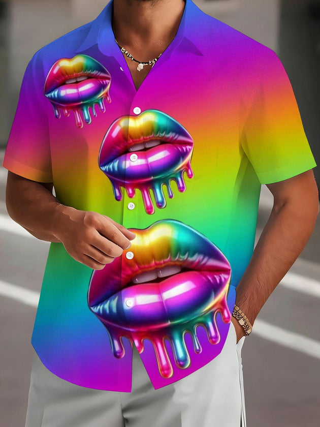 men's gradient print shirt front view