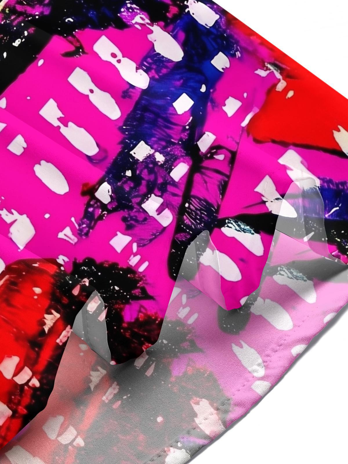 Colorful Abstract Splatter Tie-Dye Men's Pocket Short Sleeve Shirts