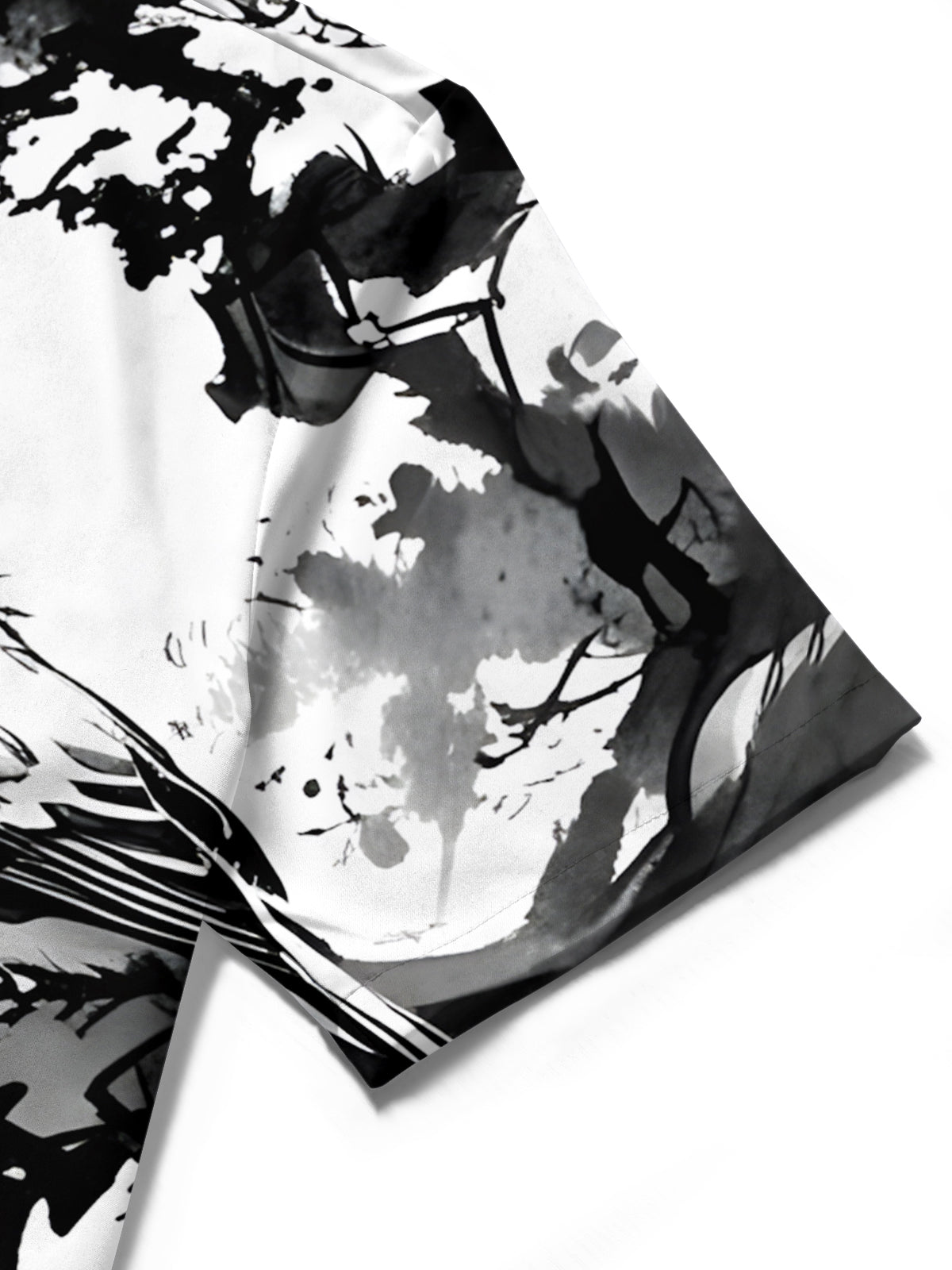 Plant Bird Ink Painting Art Print Men's Pocket Short Sleeve Shirts