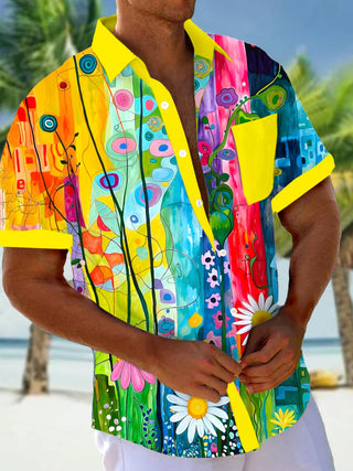 men's floral shirt front view