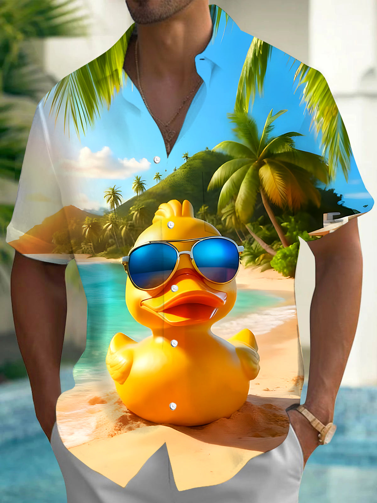 Hawaiian Duck Men's Pocket Short Sleeve Shirts