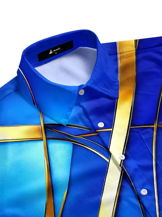 men's art print shirt side view