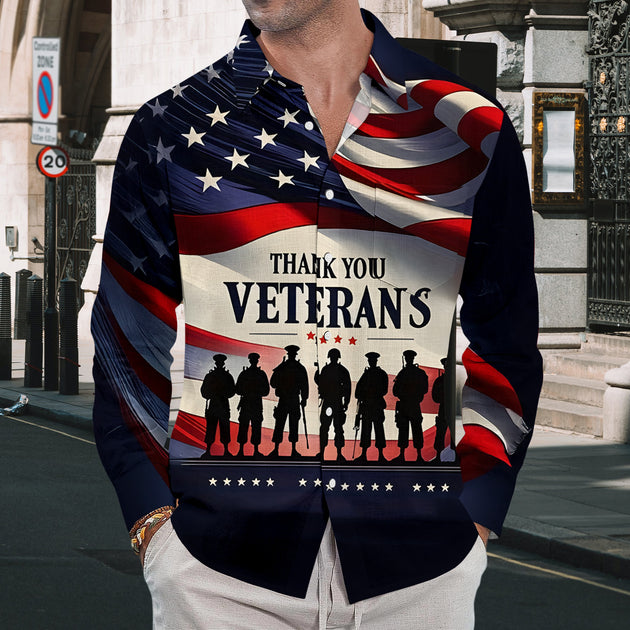 men's button up shirt front view Independence Day