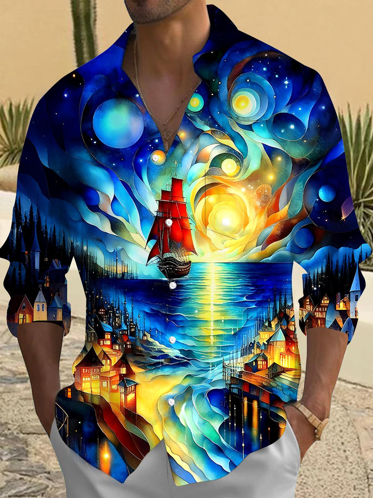 Boat Men's Pocket Long Sleeve Shirts