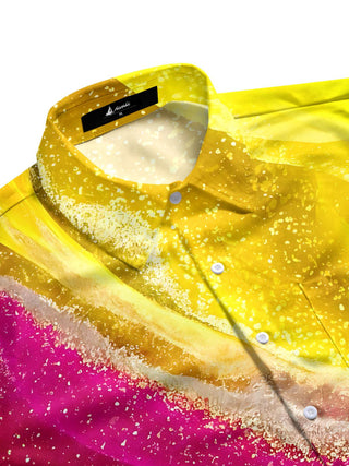 men's art print shirt side view