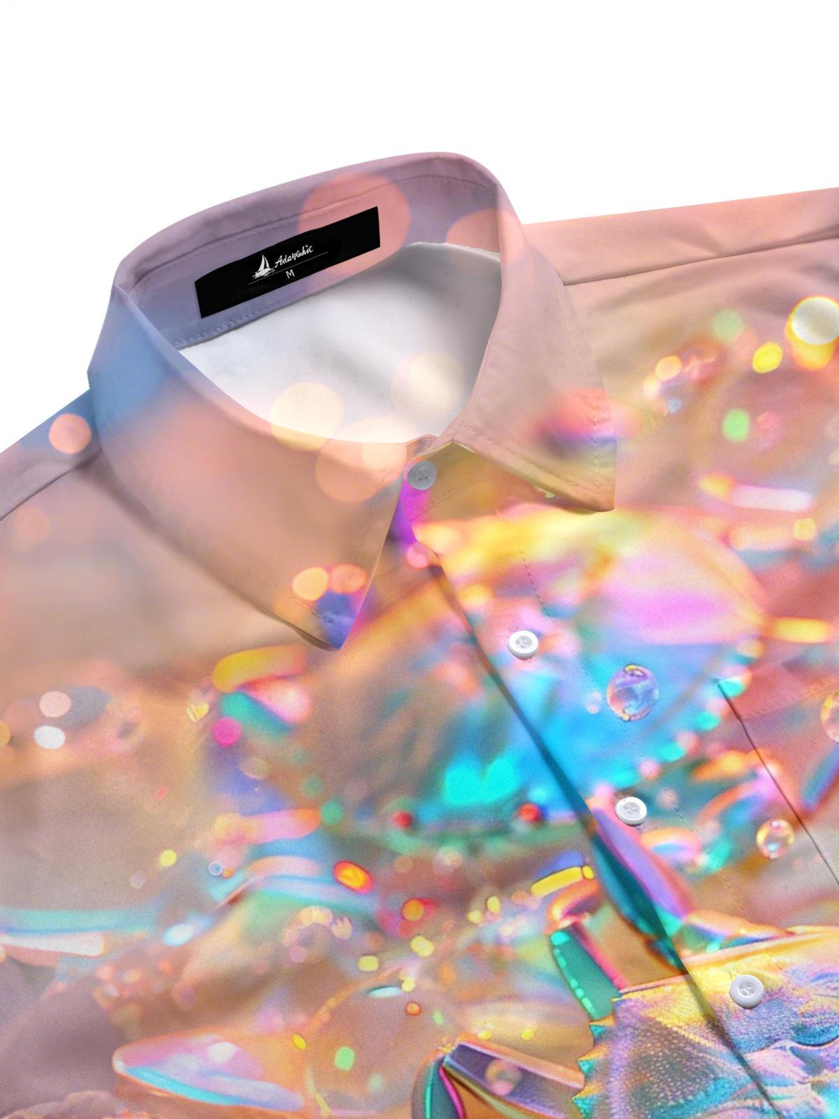 Crab Print Men's Pocket Short Sleeve Shirts