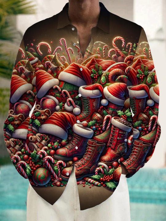 men's Christmas shirt front view holiday party