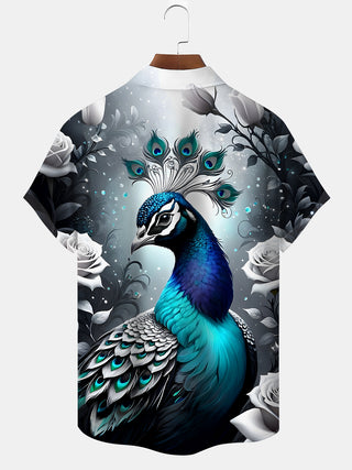 men's flower print shirt back view