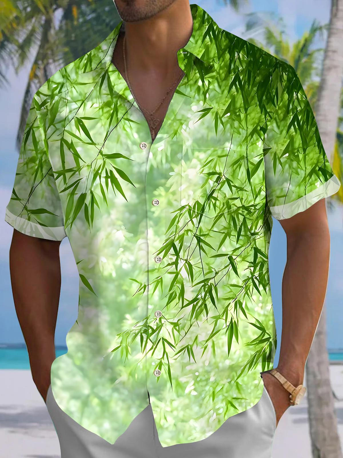 Bamboo LeafMen's Pocket Short Sleeve Shirts