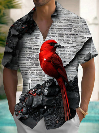 men's red shirt front view
