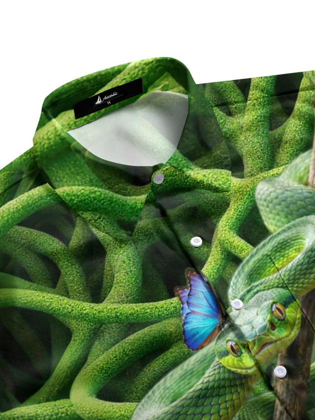 men's scale pattern shirt side view