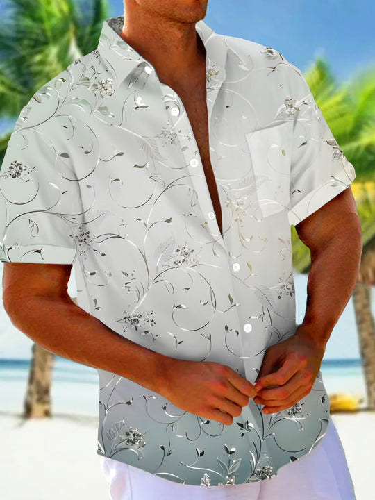 men's floral shirt front view