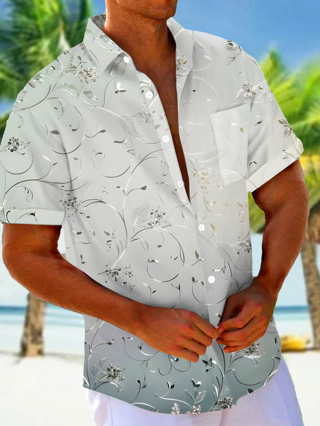 men's floral shirt front view