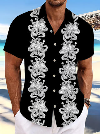 men's octopus print shirt front view
