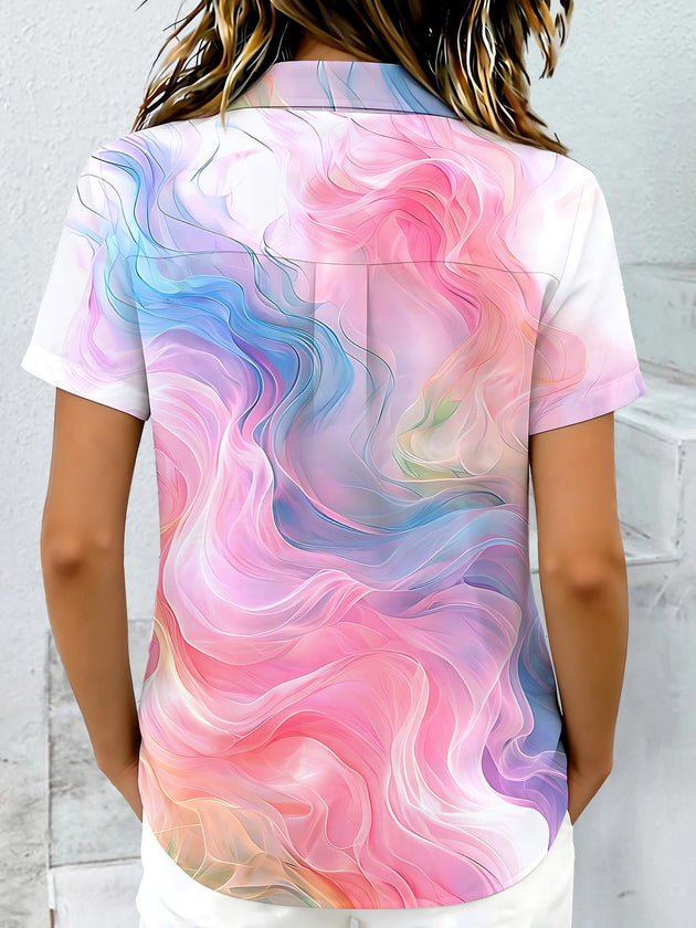 Abstract Women's Short Sleeve Shirts