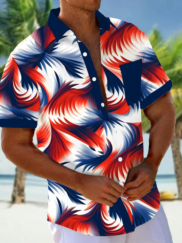 men's abstract print shirt front view