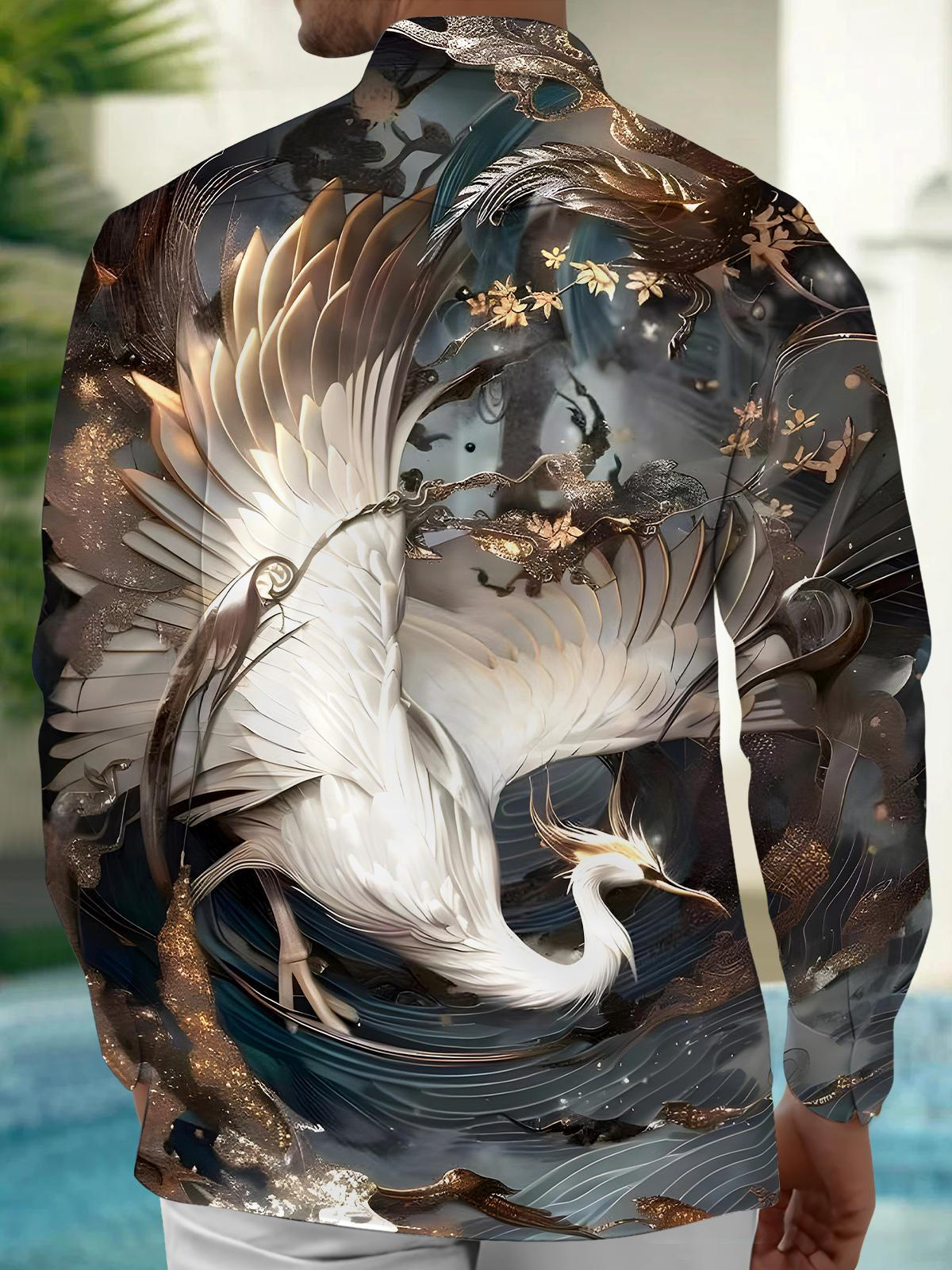 Crane Men's Pocket Long Sleeve Shirts