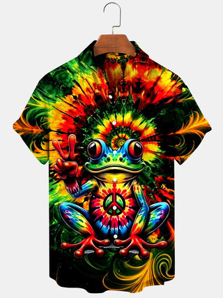 men's tie dye shirt front view