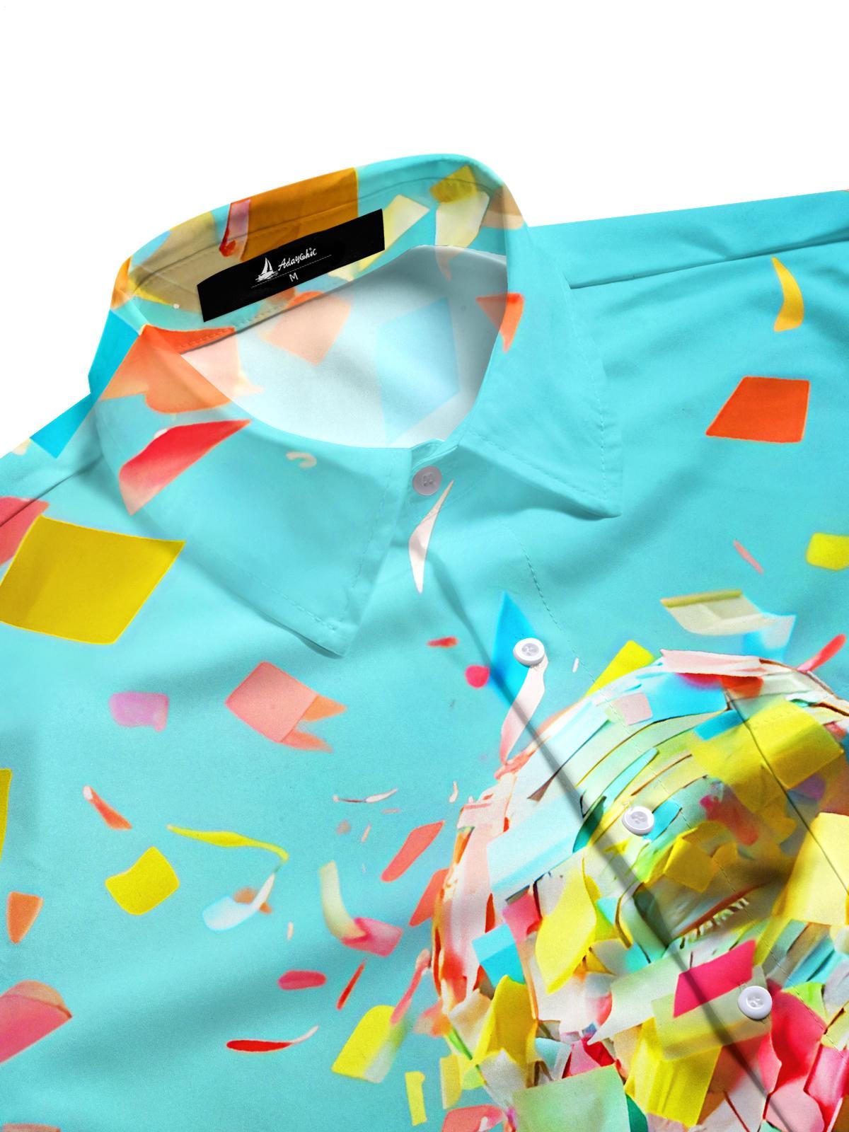 Art Colorful Sticky Notes Sculpture Face Men's Pocket Short Sleeve Shirts