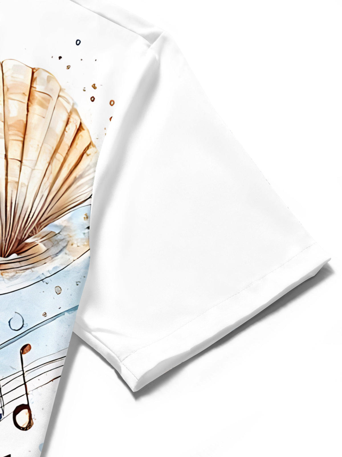 Ocean Shell Note Print Men's Pocket Short Sleeve Shirts