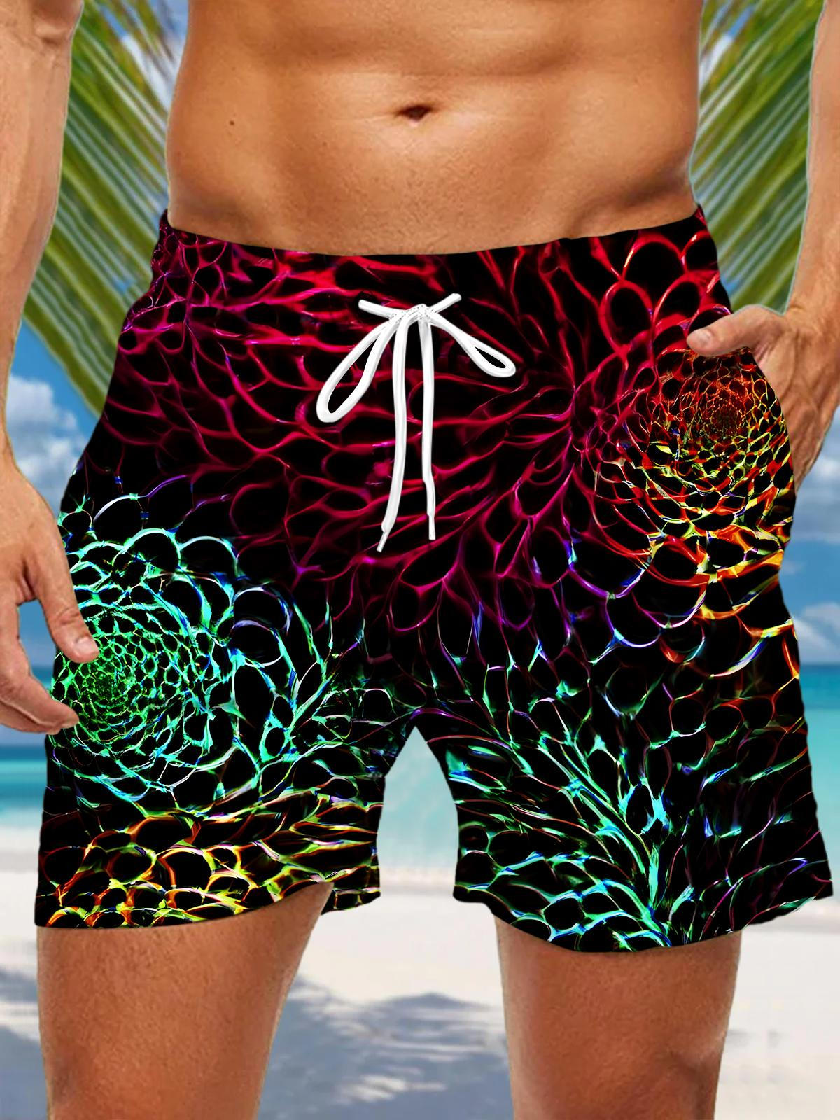 Abstract Men's Print Pocket Shorts