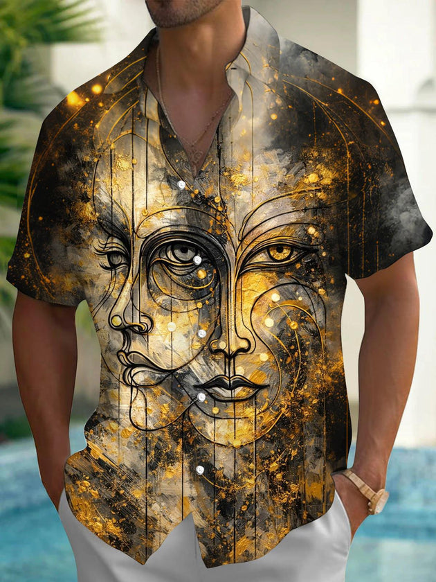 men's art print shirt front view