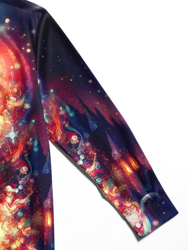 men's Christmas shirt close-up full sleeve