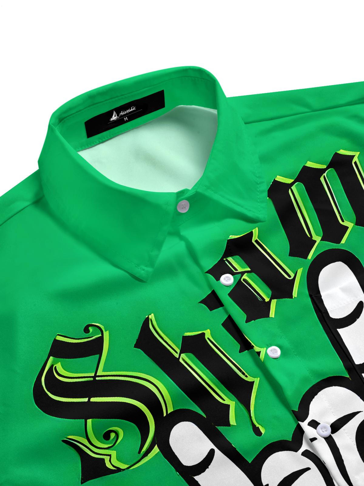 St. Patrick's Day Leaf Men's Pocket Short Sleeve Shirts