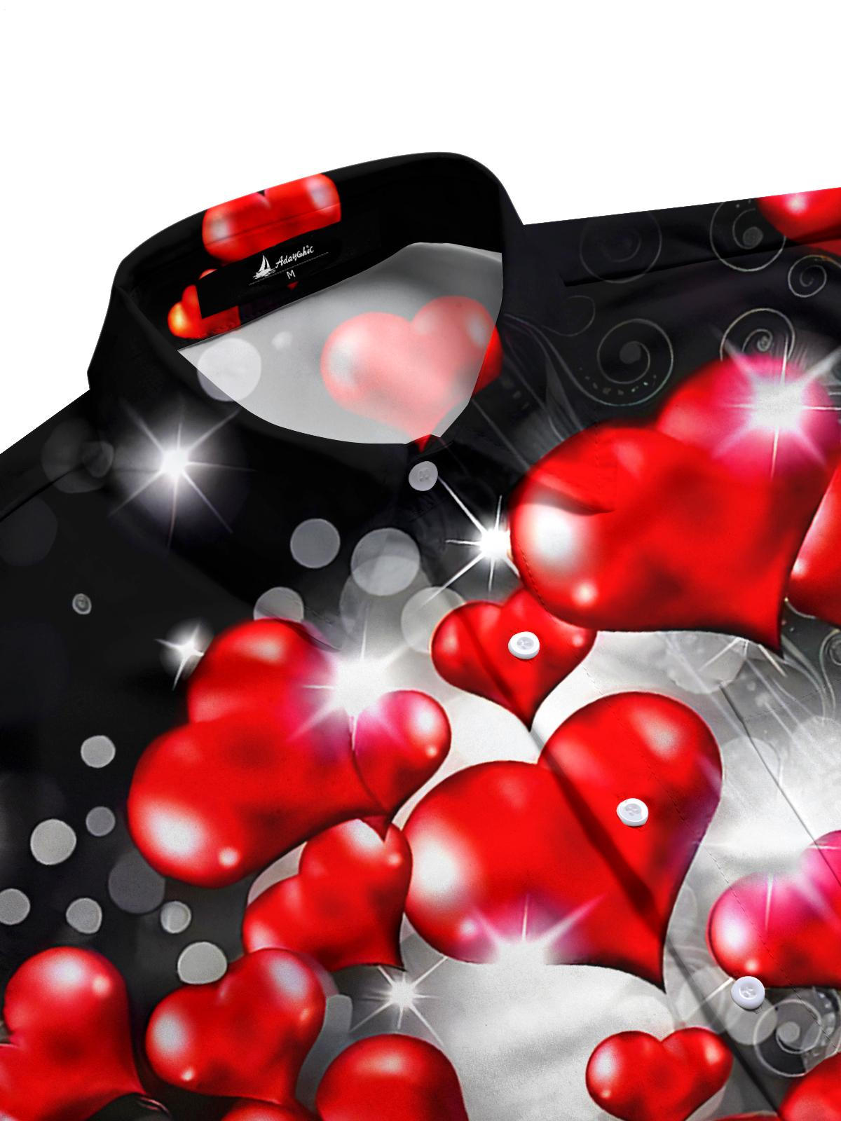 Heart Men's Pocket Short Sleeve Shirts