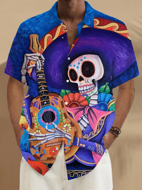 men's patterned sweater shirt front view