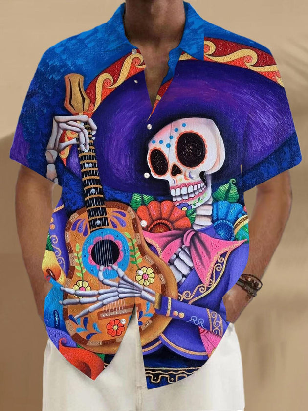 men's patterned sweater shirt front view