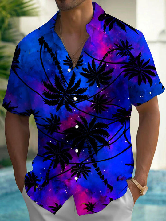 men's Hawaiian shirt front view tropical beach vacation