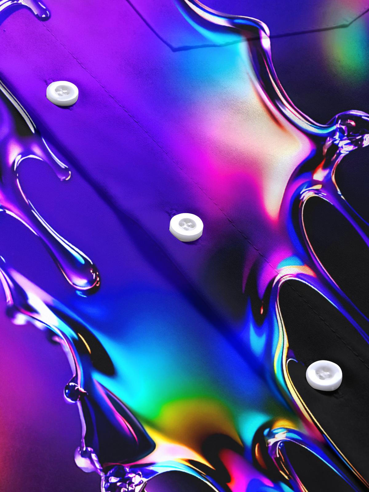 Water Drop Men's Pocket Short Sleeve Shirts