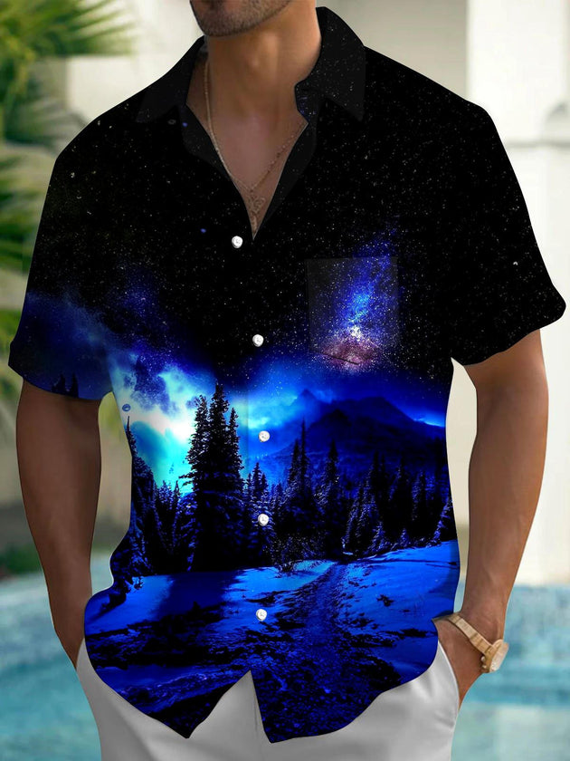 men's patterned sweater shirt front view