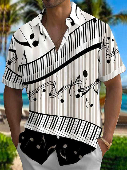 men's music print shirt front view