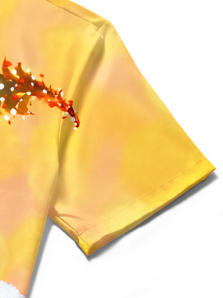 men's Christmas shirt close-up short sleeve