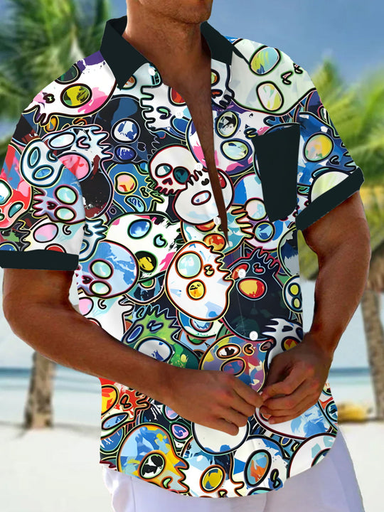 men's patterned sweater shirt front view