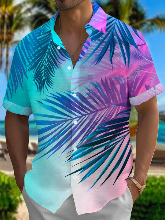 men's Hawaiian shirt front view tropical beach vacation