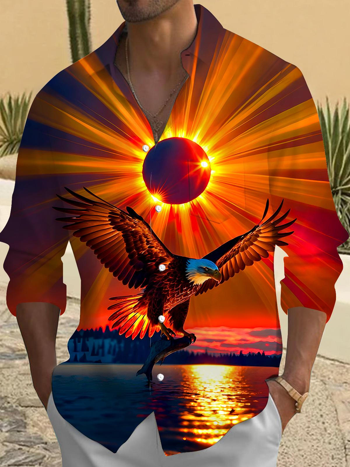 Eagle Fish Men's Pocket Long Sleeve Shirts