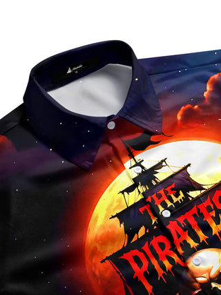 men's gothic print shirt side view